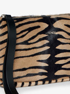 Fendi Zip Top Small shoulder bag in tiger-print pony skin - Neronaturale
