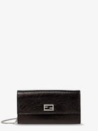 Fendi Continental crackled leather wallet - Nero