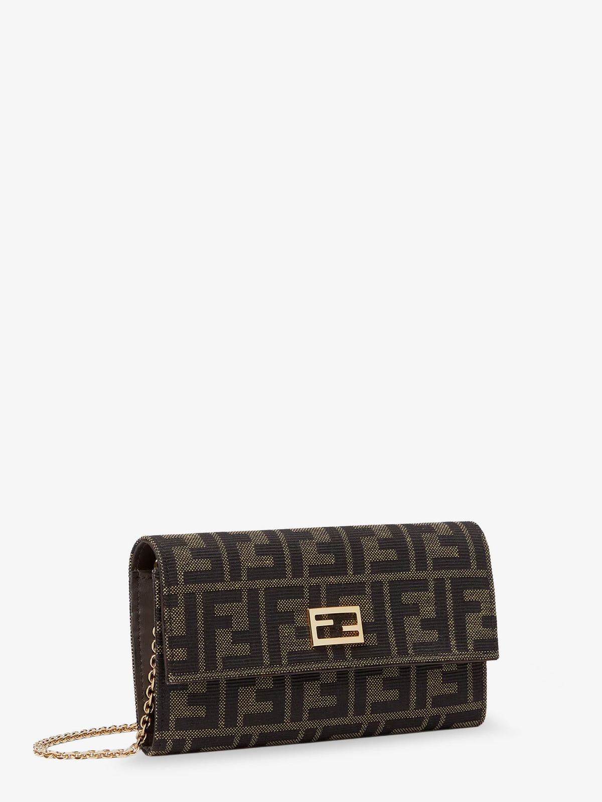 Fendi FF Zucca Fabric Continental Wallet with Chain Tube - Tabaccomoro
