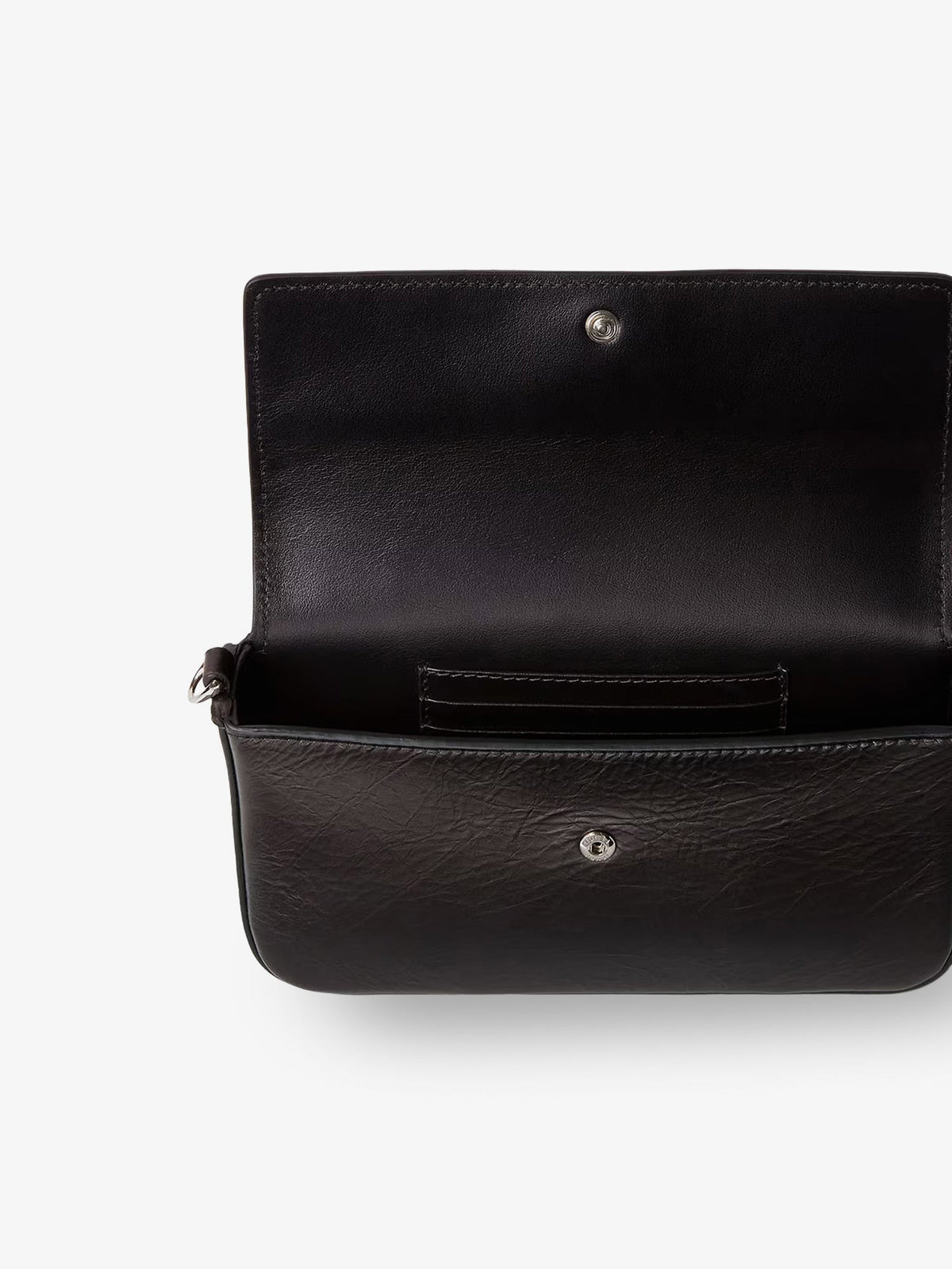 Fendi Crackled Leather Wallet on Chain Tube crossbody bag - Nero