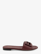 Fendi Leather Tube Sandals - Bordeaux