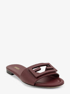 Fendi Leather Tube Sandals - Bordeaux