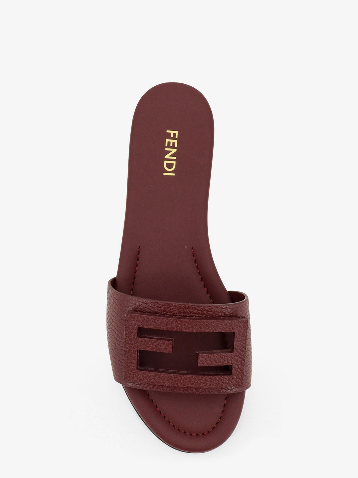 Fendi Leather Tube Sandals - Bordeaux