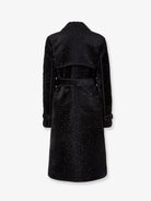 Fendi Jacquard velvet coat with aniaml print - Nero