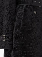 Fendi Jacquard velvet coat with aniaml print - Nero