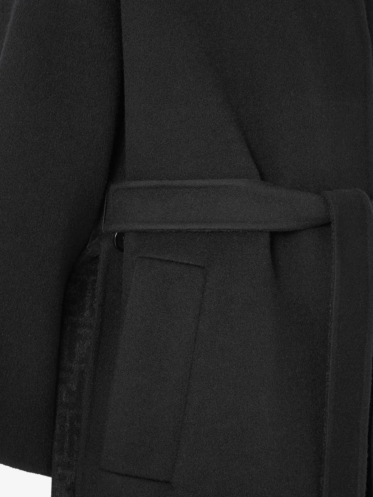 Fendi FF Zucca Wool Midi Coat black - Nero