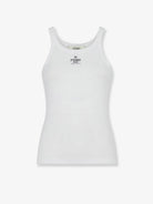 Fendi Ribbed cotton tank top - White