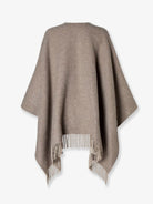 Fendi Wool and cashmere cape with FF zucca print - Tortora