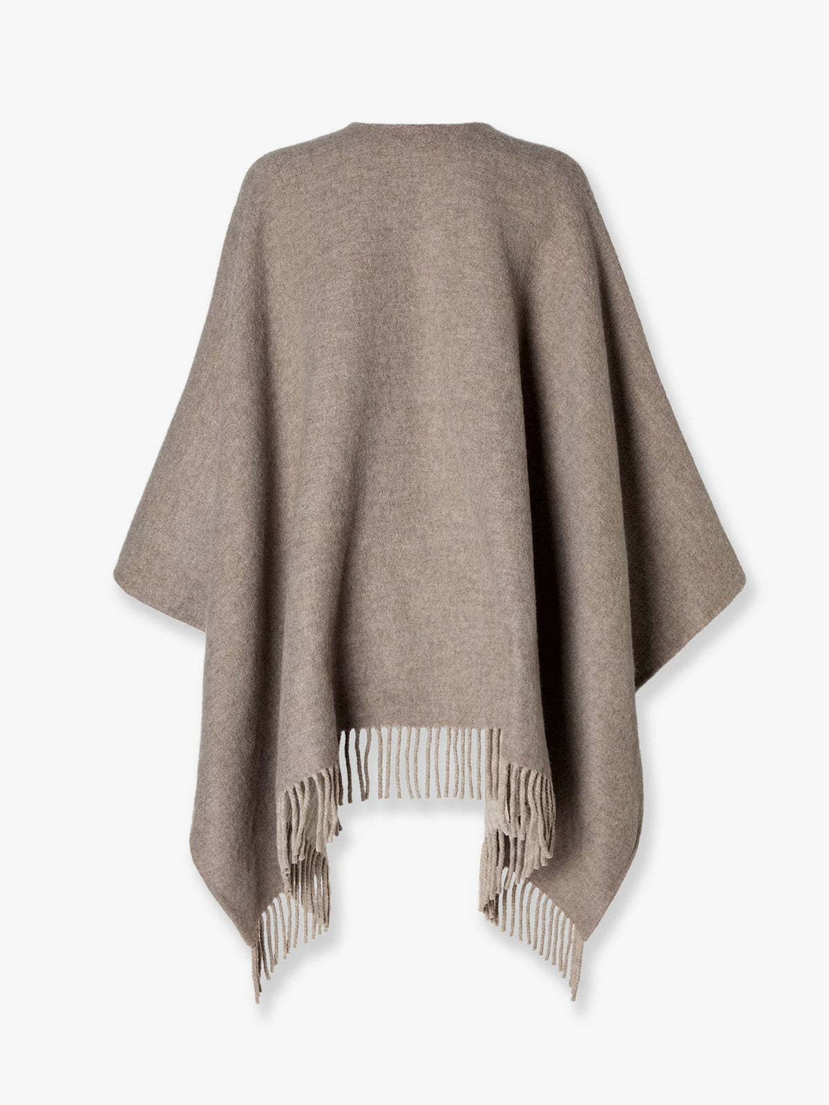 Fendi Wool and cashmere cape with FF zucca print - Tortora