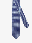 Ferragamo Cyrus silk tie with Shark print - Navy