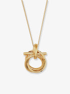 Ferragamo Brass necklace with Gancini pendant - Oro
