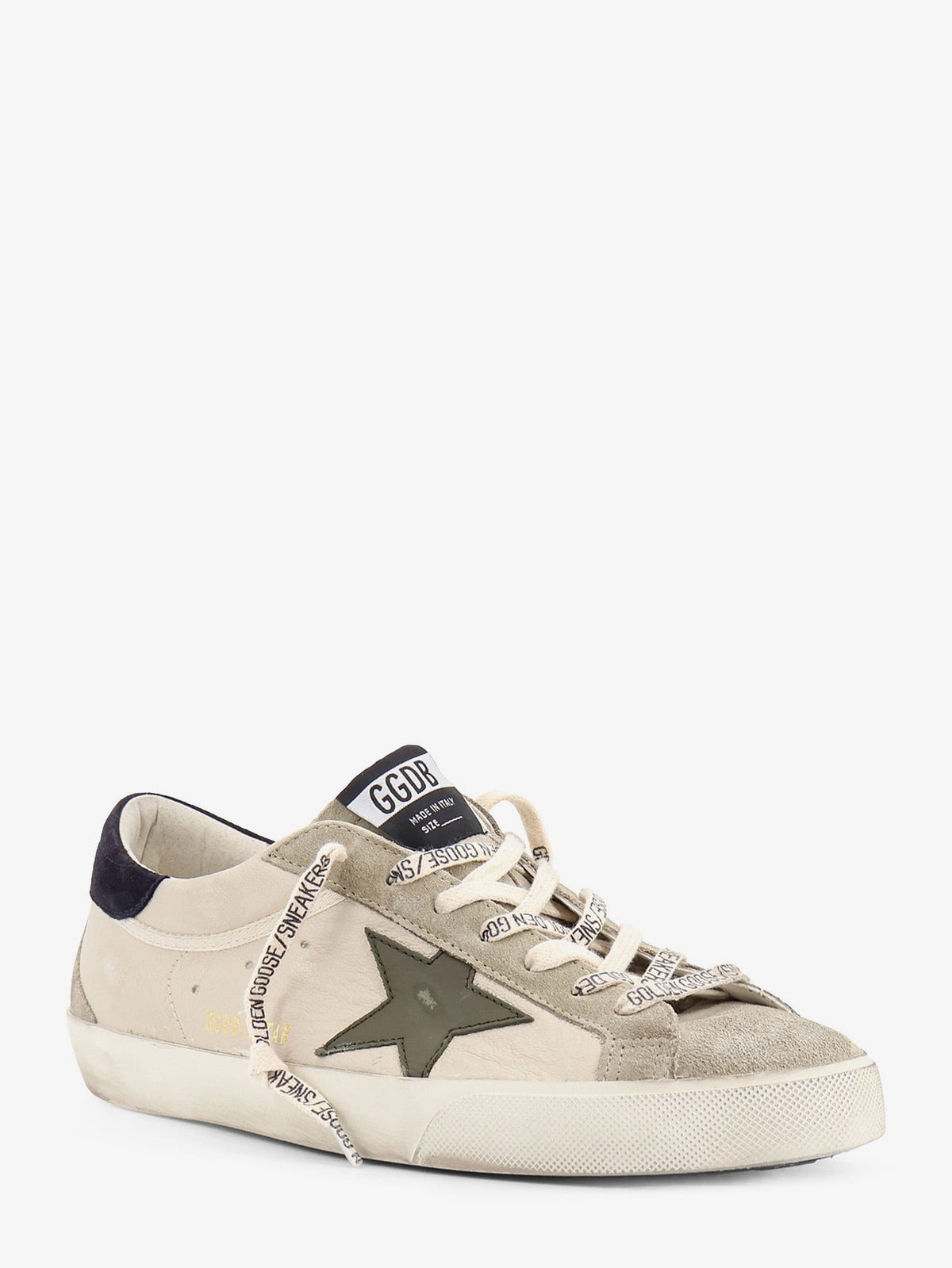 Golden Goose Deluxe Brand Super-star leather and suede sneakers with iconic side logo - Creamgreyolive Greendark Blue