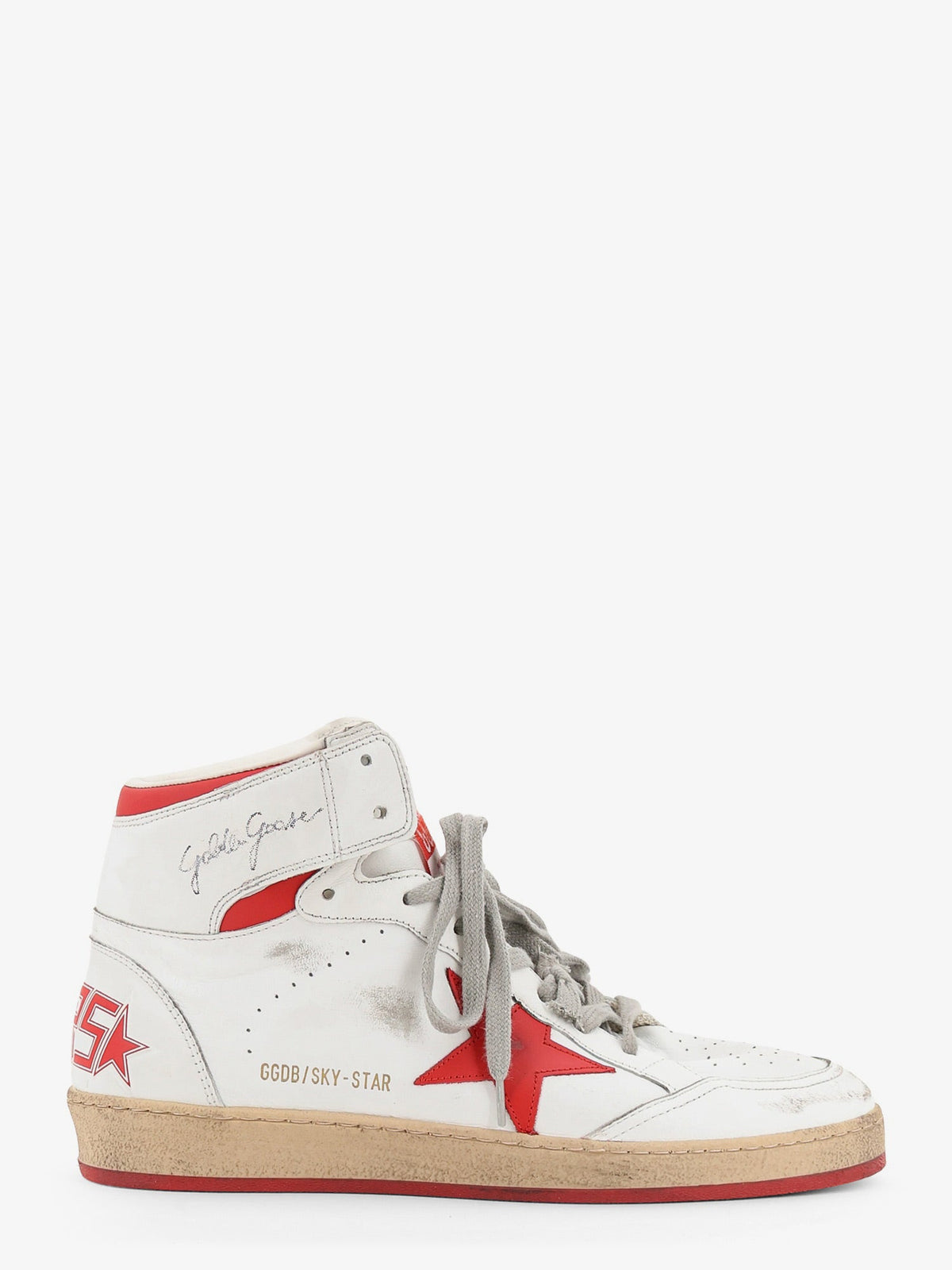 Golden Goose Sky Star leather sneakers with iconic side logo - Whitered