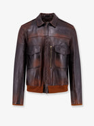 Golden Goose Deluxe Brand Archive Distressed Effect leather jacket - Dark Brown