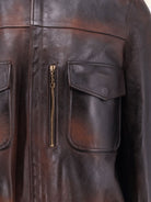 Golden Goose Deluxe Brand Archive Distressed Effect leather jacket - Dark Brown