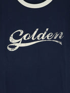 Golden Goose Deluxe Brand Cotton T-shirt with printed logo on the front - Blue Heritage White