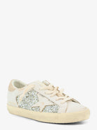 Golden Goose Superstar leather sneakers with all-over glitter pattern - Whiteplatinumbeige