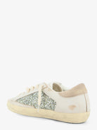 Golden Goose Superstar leather sneakers with all-over glitter pattern - Whiteplatinumbeige