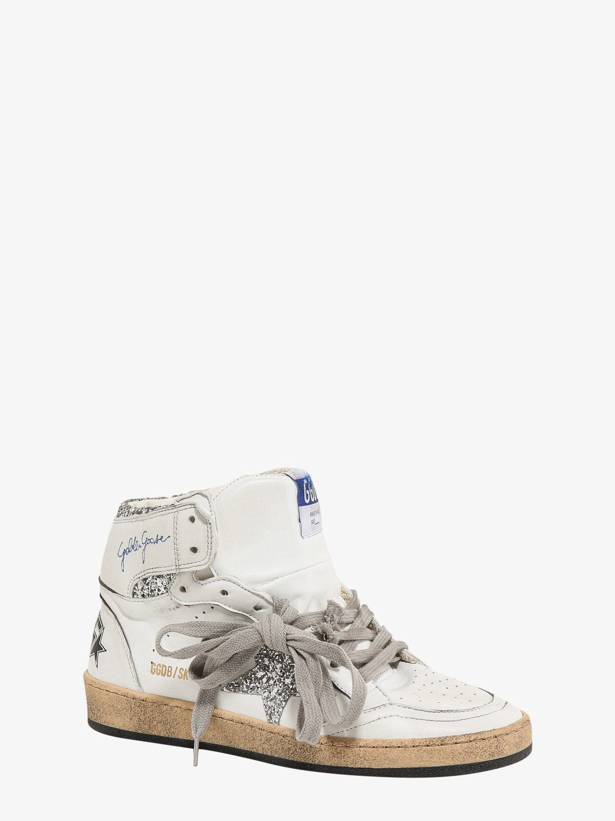 Golden Goose Sky Star leather with a used effect sneakers - Whitesilver