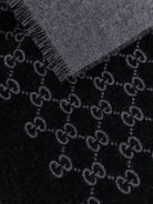Gucci Double wool jacquard scarf with GG motif - Anthraciteblack
