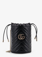 Gucci GG Marmont matelassé leather bucket bag - Black