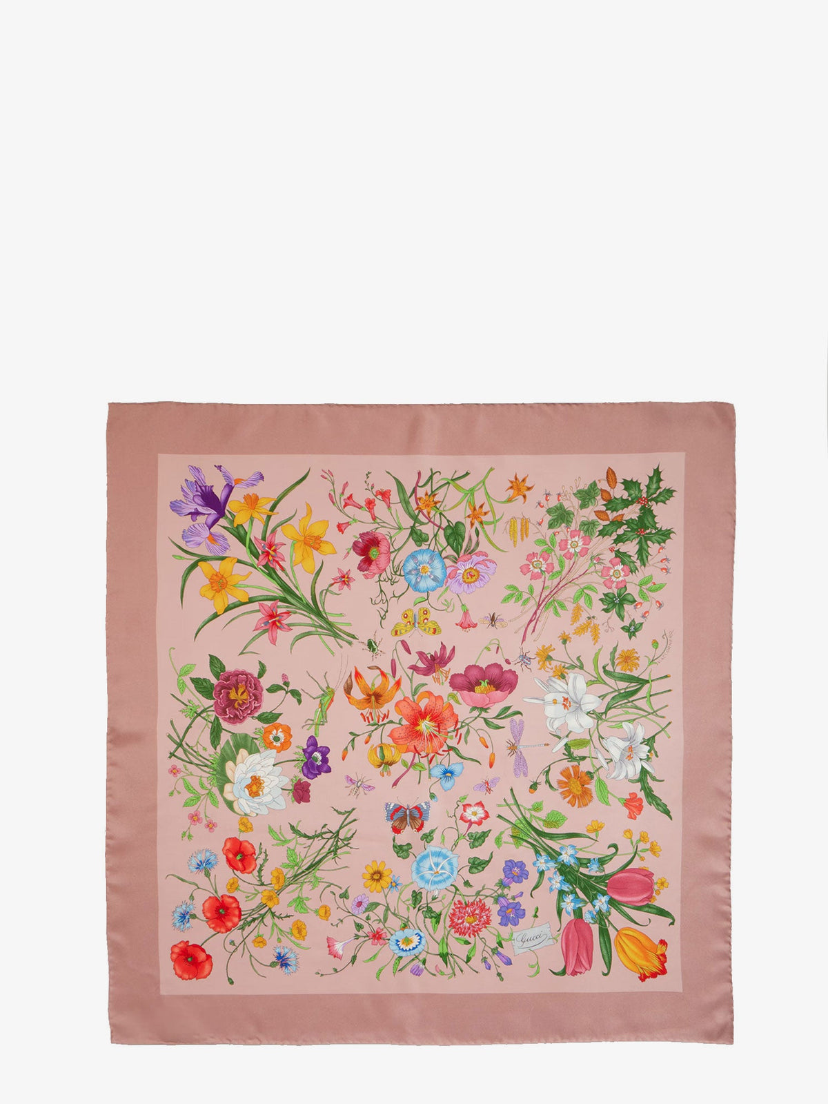 Gucci Gucci Flora silk foulard - Mauvepink