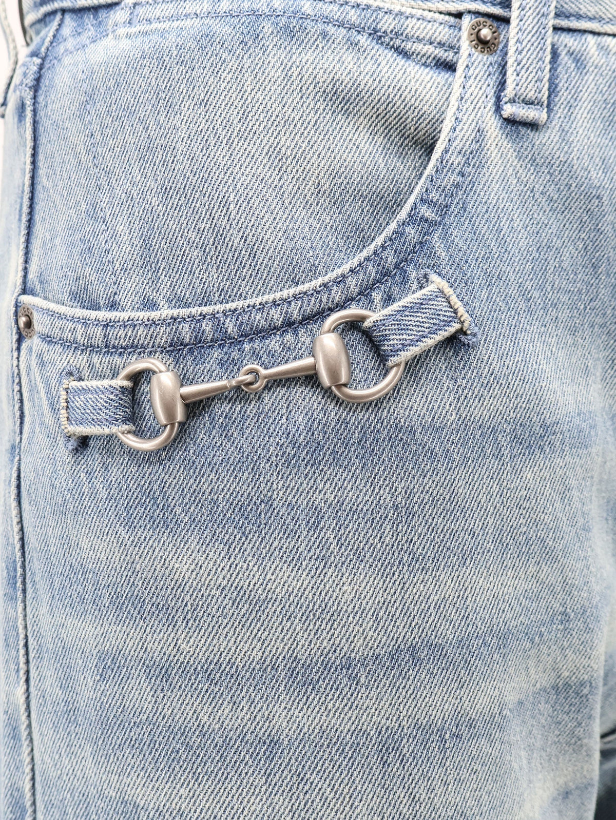 Gucci Stonewashed cotton denim jeans - Lightblue