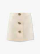 Gucci Wool crêpe skirt with Double G button - Whitemagnolia