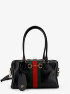Gucci Borsetto leather handbag with Web detail on the front - Black