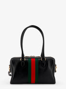 Gucci Borsetto leather handbag with Web detail on the front - Black