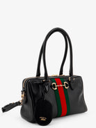 Gucci Borsetto leather handbag with Web detail on the front - Black