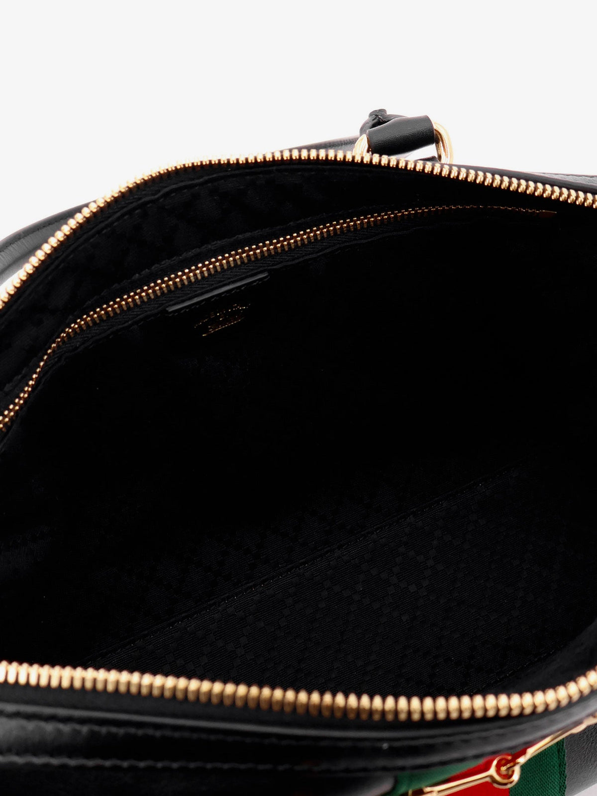 Gucci Borsetto leather handbag with Web detail on the front - Black