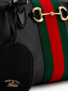 Gucci Borsetto leather handbag with Web detail on the front - Black