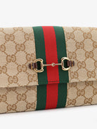 Gucci Gucci Horsebit Web GG fabric wallet - Beige