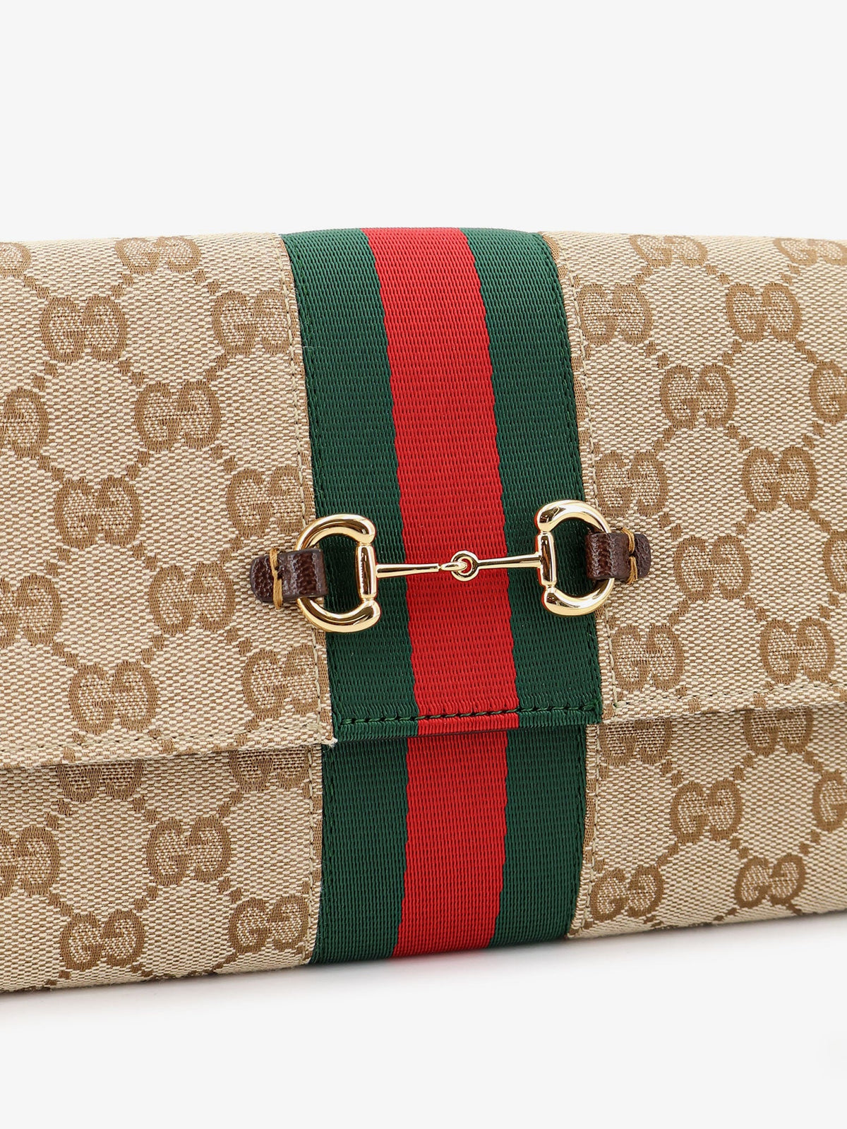 Gucci Gucci Horsebit Web GG fabric wallet - Beige