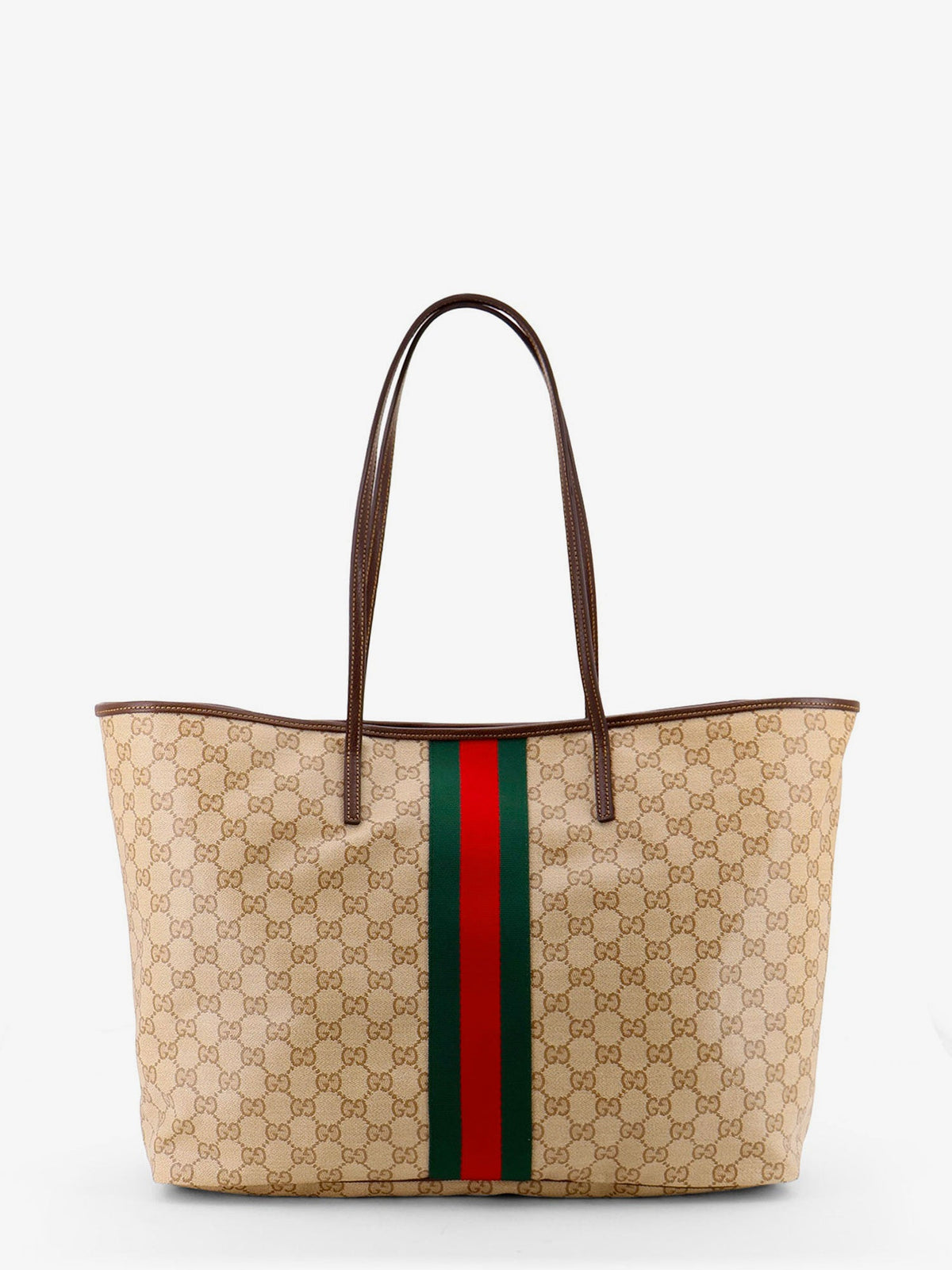 Gucci Tribeca coated canvas shopping bag with GG motif - Beige