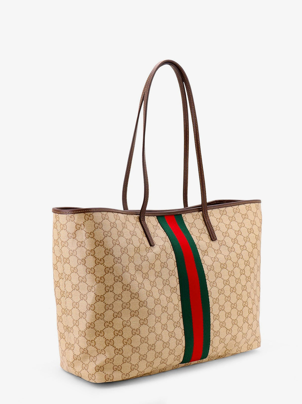Gucci Tribeca coated canvas shopping bag with GG motif - Beige