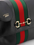 Gucci Paparazzo leather handbag with front Web detail - Black