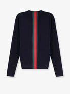 Gucci Cotton sweater with Nastro Web inlay - Bluegreenred