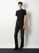 Gucci Blue denim jeans with Nastro Web profiles - Black