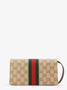 Gucci GG fabric shoulder bag with Nastro Web detail - Beige