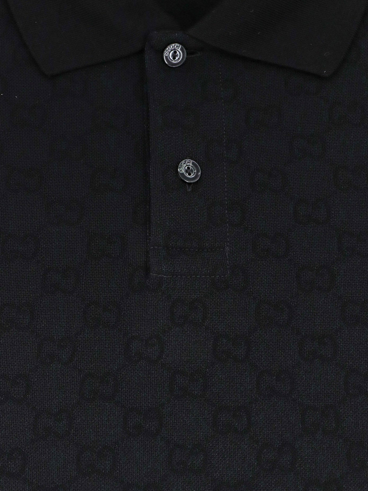 Gucci GG viscose blend polo shirt - Black