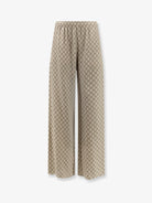 Gucci Gucci Primavera silk trousers with GG print - Beigeebony