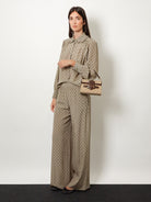 Gucci Gucci Primavera silk trousers with GG print - Beigeebony