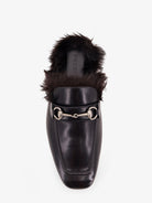 Gucci Black leather slipper with Horsebit