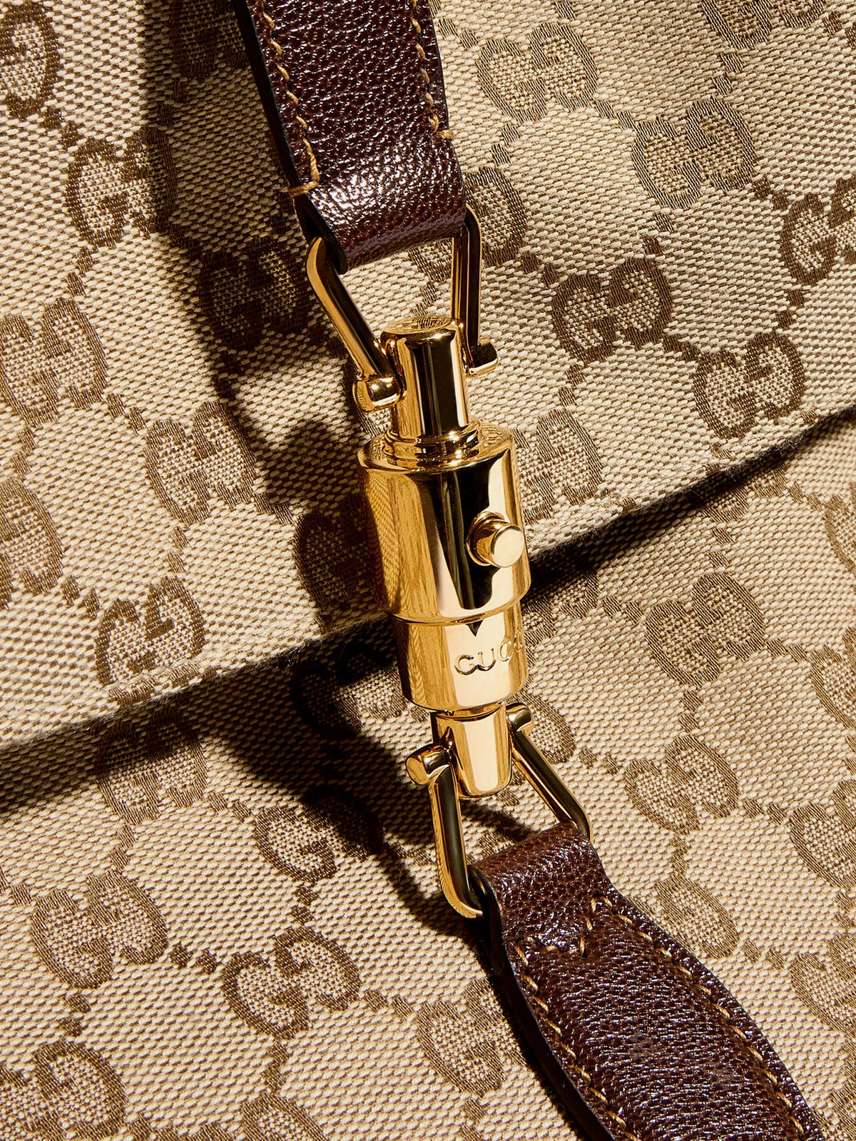 Gucci Jackie Flap GG canvas shouder bag - Sandbrown