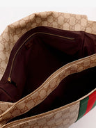 Gucci GG canvas crossbody bag with front Web detail - Sandbrown