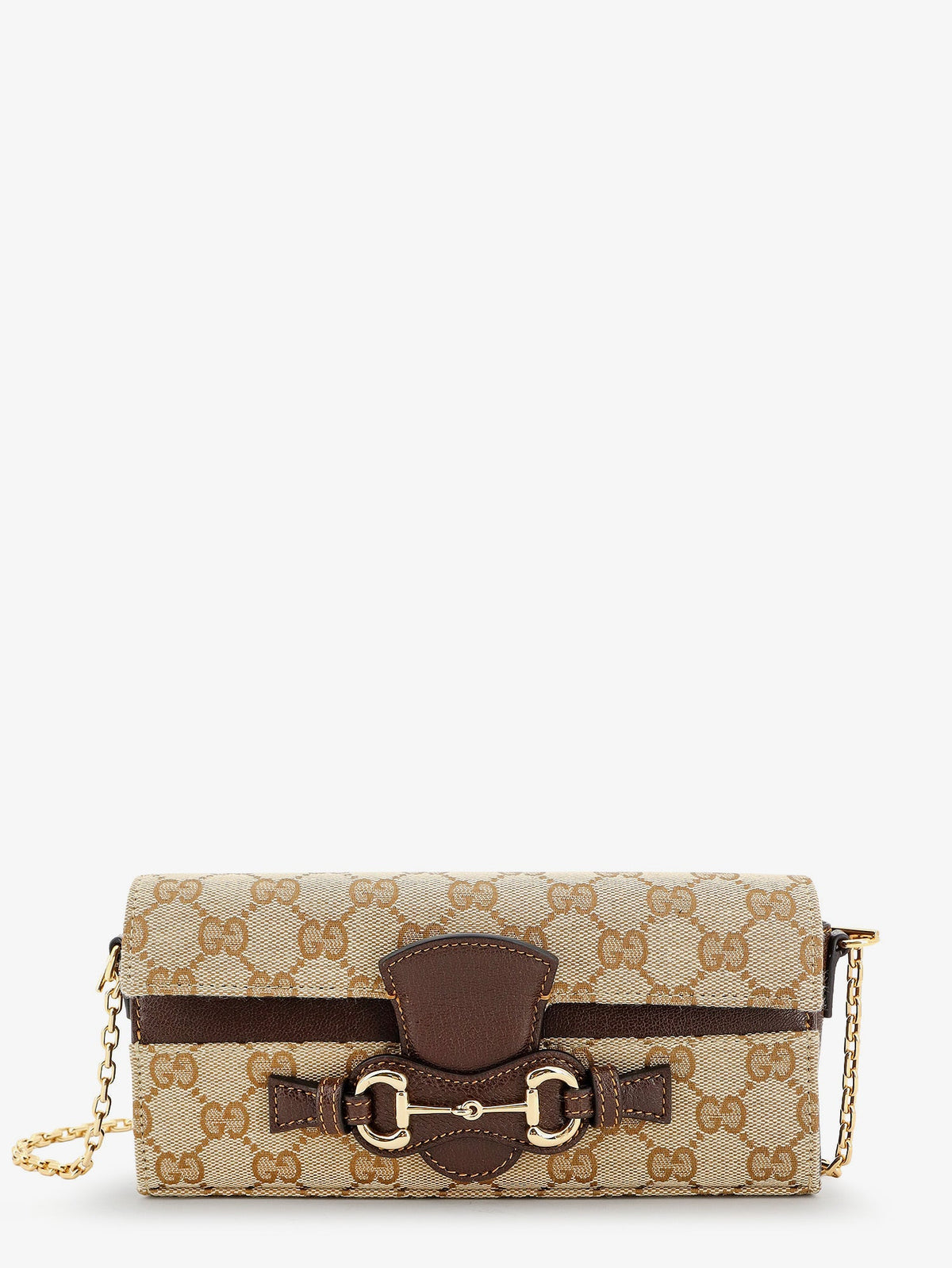 Gucci Wallet with chain and Horse Clip - Sandbrown