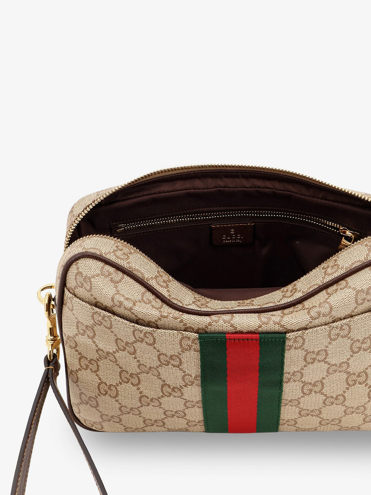 Gucci Small crossbody bag with Web detail - Sandbrown