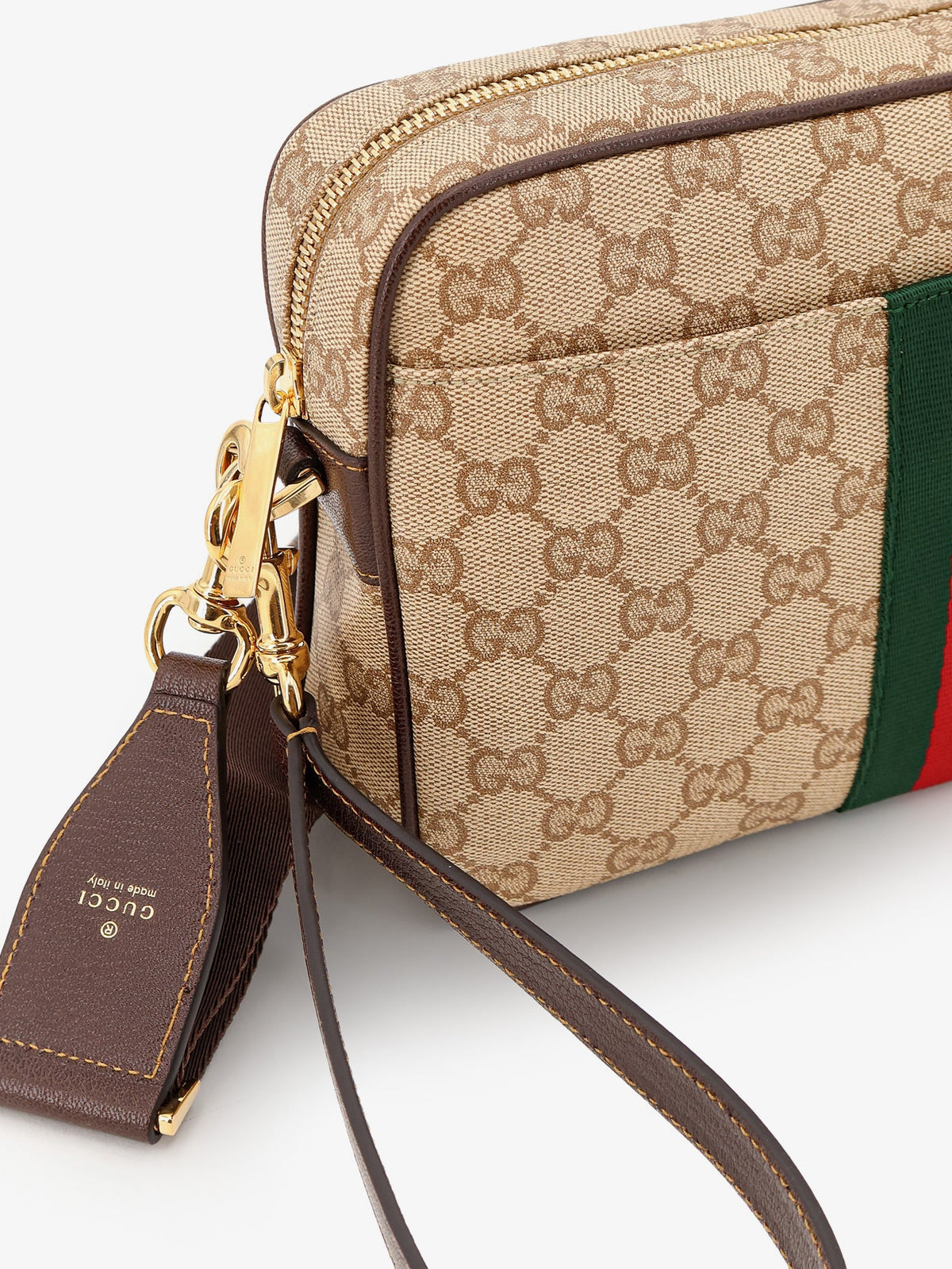 Gucci Small crossbody bag with Web detail - Sandbrown